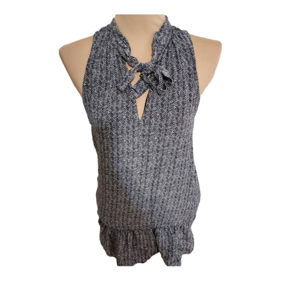 Joie Alecia Herringbone Ruffle Necktie Dress Size xs - Picture 2 of 7